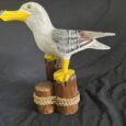 Highly Detailed Seagull Bird Wood Carving w/Custom Paint on Dock Poles