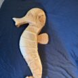 Abstract Teak Wood Sea Horse Wall Sculpture/Carving