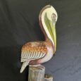 Highly Detailed Pelican Bird Wood Carving w/Custom Paint