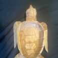 Life-Like, Rescued Teak Wood Logger Head Sea Turtle Bowl