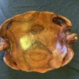Medium Functional Double, Logger Head Sea Turtle Wood Serving Bowl