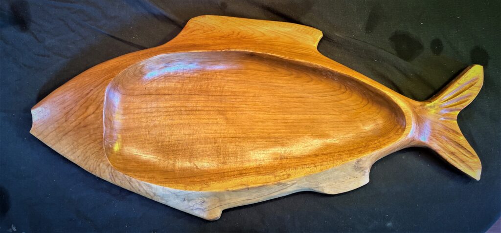 Functional Fish Bowl, Teak Wood Serving Bowl
