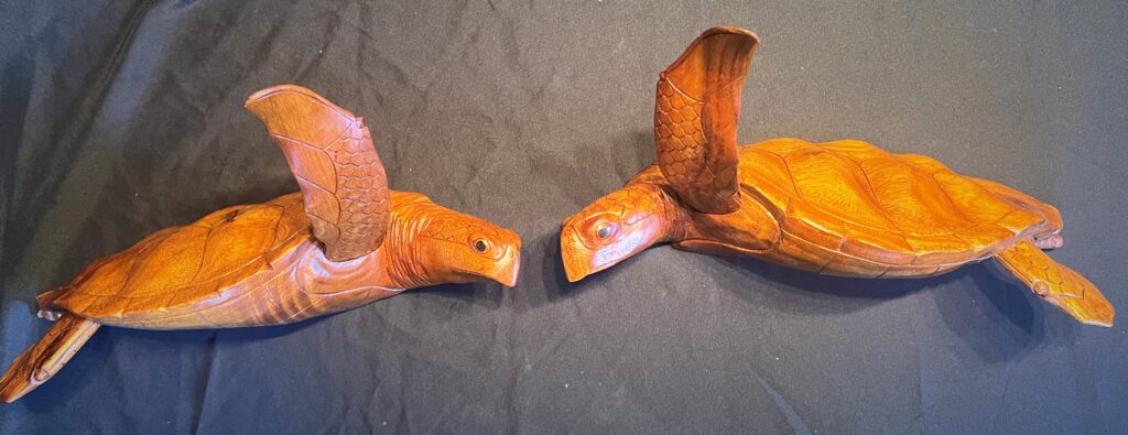 Logger Head Sea Turtles Wood Carving/Sculpture Wall ART  Single or Pair